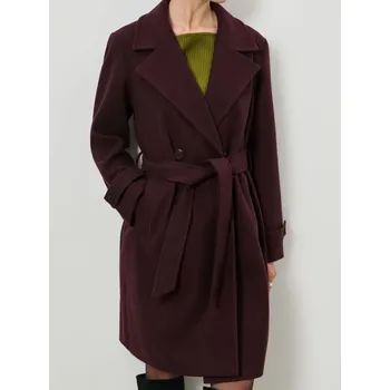 Dámský kabát Sinsay - Kabát s páskem k uvázání - burgundy - 585FH-92X - 585FH-92X-XXL