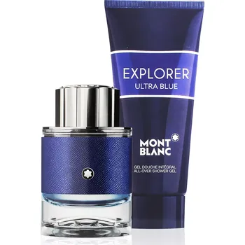 Pánský parfém Montblanc Explorer Ultra Blue dárková sada pro muže parfémovaná voda 60 ml + sprchový gel 100 ml