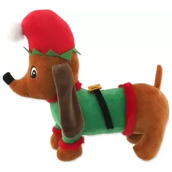 Hračka pro psa Hračka Dog Fantasy Winter tale Jezevčík plyš pískací zelený 27cm