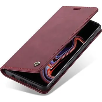 Pouzdro na mobilní telefon Caseme Book Case pouzdro pro iPhone 15 Pro vínová PU kůže