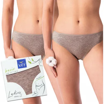 Dámské spodní prádlo Kalhotky KEY LPR-010 2 Ks M (38) cappuccino