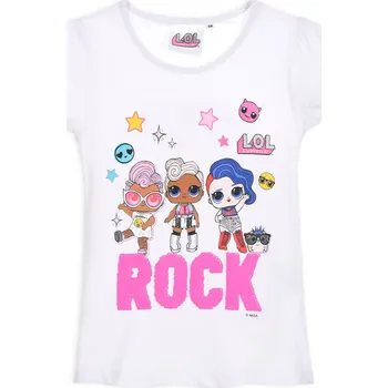 LOL SURPRISE Dívčí tričko s překlápěcími flitry L.O.L SURPRISE ROCK bílé Velikost: 110