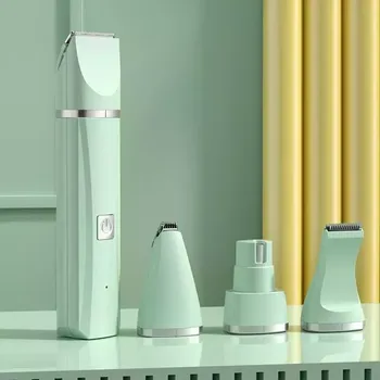 strojek na stříhání srsti TopTechnology Elektrický stříhací strojek pro psy a kočky - 4 v 1 Zelený