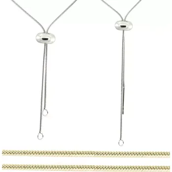 Materiál na výrobu šperku Posuvný hadí řetízek z chirurgické oceli 55-100cm - 55cm / A / Nerez SL