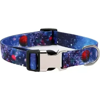 Obojek pro psa TopTechnology Obojek pro domácí zvířata v etnickém stylu - polyesterový, velikost S: 1.5x27-43cm (Milky Way)