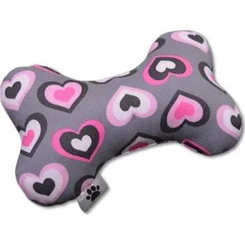 Hračka pro psa Šatoli.cz Textilní hračka pro psa Srdíčka na šedé