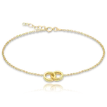 4518 MINET Zlatý náramek spojené kroužky Au 585/1000 1,25g