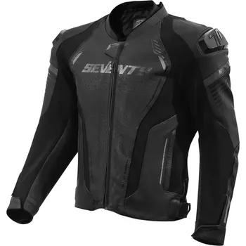Moto oblečení SEVENTY DEGREES Kožená bunda na motorku Seventy Degrees SD-JL24 Spoiler černá XL