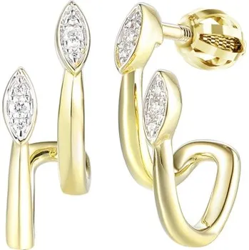 Náušnice Gems, Originální náušnice Livoria, kombinované zlato s brilianty, 585-38-3-1693.2ZB0.0.00.HSI.000.05