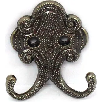 Věšák 63398 dvojháček ROMA staromosaz (Nástěnný dvojháček v povrchu mosaz. Jednoduchý a funkční doplněk do interiéru.)