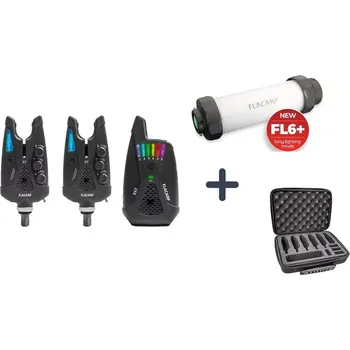 Signalizace záběru FLACARP Sada signalizátorů X7 2+1 + lampa FL6+ s kufříkem (FLACARP X7 2+1 + FL6+ s kufříkem)