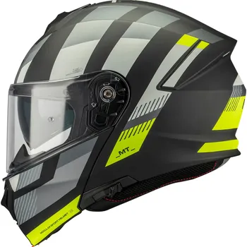 Helma na motorku MT Helmets Výklopná helma na motorku MT Genesis SV Stroke B13 matná černo-šedo-fluo žlutá M