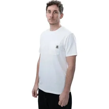 Rybářské oblečení Tričko Nash Make It Happen Badge Pocket T-Shirt Ecru Velikost XXXL