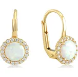 Lillian Vassago Zlaté náušnice na patent s opalitem a zirkony, 6 mm LLV11-WOYEG-002/3