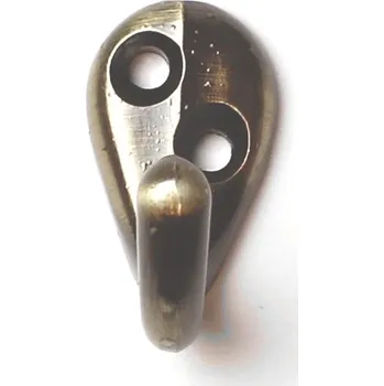 Věšák 62709 háček staromosaz (Nástěnný háček v povrchu mosaz. Jednoduchý a funkční doplněk do interiéru.)