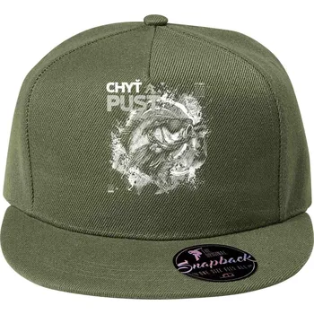 Chyť a pusť, V2, bílý potisk - Kšiltovka, čepice 5P RAP - nastavitelná