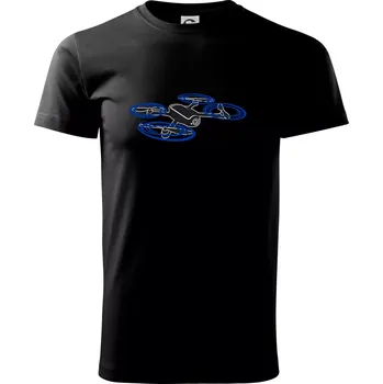 Pánské tričko Dron letící - Triko extra velké (5-8XL) - 6XL ( Černá )