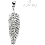 Stříbrný přívěsek list se zirkony