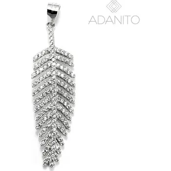 Přívěsek Stříbrný přívěsek list se zirkony