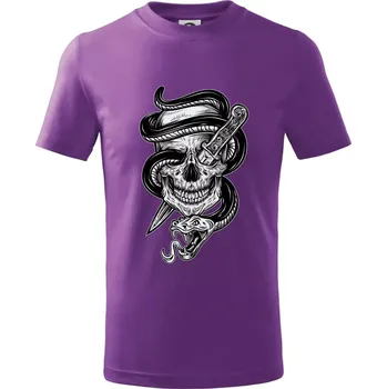 Chlapecké tričko Lebka hadi - Tričko dětské bavlněné - 122 cm/6 let ( Fialová )