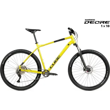 Horské kolo Kolo MTB 29" Cube Analog Shimano Deore 1x10, velikost L – 18", žlutozelená