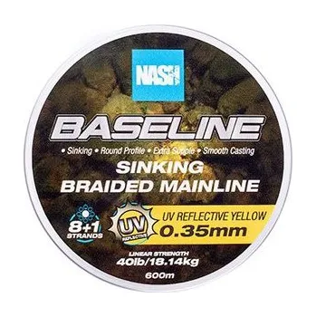 Pletená Šňůra Nash Baseline Sinking Braid UV Yellow 600m 0,35mm/18,14kg