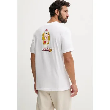 Bavlněné tričko New Balance pánské, bílá barva, s potiskem, MT53931WT 00X, vel. XXL