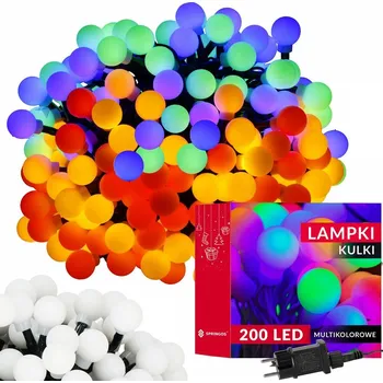 Springos LED světelný řetěz - 17,5m, 200LED, 8 funkcí, paměť, IP44, multicolor