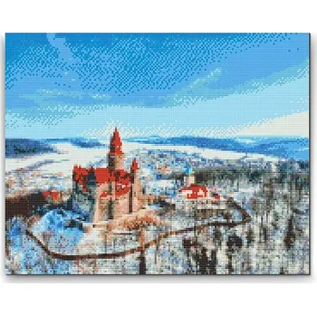 Diamantové malování Painting Queens Diamantové malování Hrad Bouzov 3, 60 × 80 cm, bez rámu, hranaté