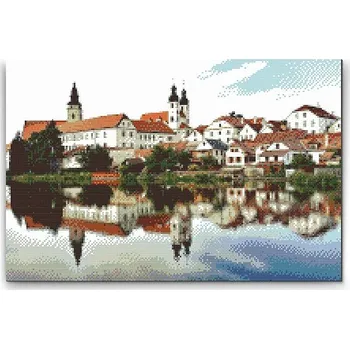 Diamantové malování Painting Queens Diamantové malování Telč, 60 × 80 cm, bez rámu pouze plátno, hranaté