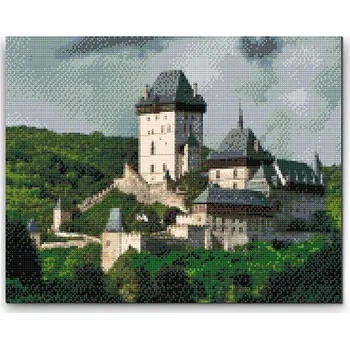 Diamantové malování Painting Queens Diamantové malování Hrad Karlštejn 3, 60 × 80 cm, bez rámu, hranaté