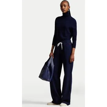 Dámské kalhoty Polo Ralph Lauren Teplákové kalhoty 211977959001 Tmavomodrá Wide Leg XXL