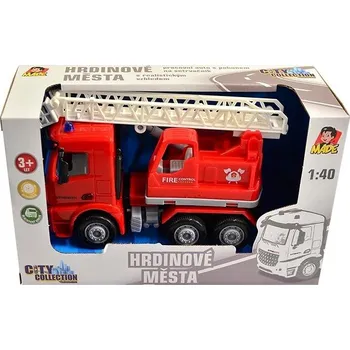 autíčko MaDe Auto hasičské s plošinou na setrvačník