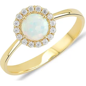 Prsten Lillian Vassago Zlatý prsten s opálem a zirkony, 5 mm LLV11-WOYR-001/3 Velikost prstenu: 50