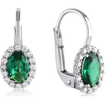 Náušnice Lillian Vassago Zlaté patentové náušnice se smaragdem LLV11-SGER002WOSM