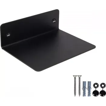 police Klasická kovová nástěnná police, 15 cm, černá