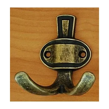 Věšák 62781 dvojháček ELEN staromosaz (Nástěnný dvojháček v povrchu mosaz. Jednoduchý a funkční doplněk do interiéru.)