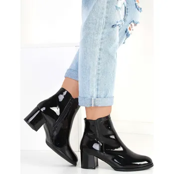 Dámská zimní obuv Time look Lakované kotníkové boty 6073-1J.B Velikost: 39