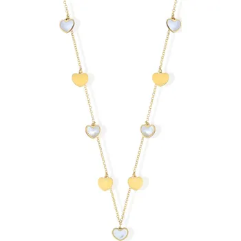 Náhrdelník Lillian Vassago Zlatý náhrdelník se srdíčky LLV59-GN016