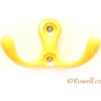 Věšák H2C háček Dvojháček - žlutý (Nástěnný dvojháček. Vhodné řešení pro nábytek v interiéru.)