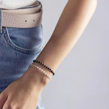 Náramek Lillian Vassago Šňůrkový náramek s modrými křišťály LLV07-GB016BL/2