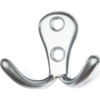 Věšák H2m. Dvojháček satén chrom (Nástěnný dvojháček v povrchu satén chrom. Jednoduchý a funkční doplněk do interiéru.)