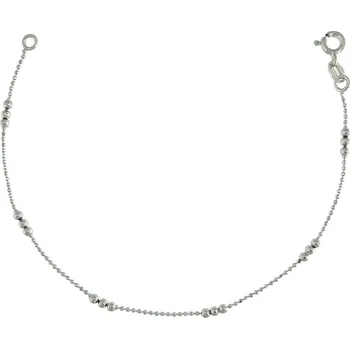 Náramek Stříbrný náramek kuličkový drobný délka náramku 17cm