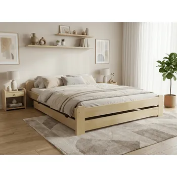 Postel Emily 120 x 200 cm, borovice Rošt: S laťkovým roštem, Matrace: Matrace Deluxe 10 cm