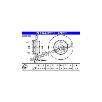 Brzdový kotouč Brzdový kotouč ATE 24.0124-0237 (AT 424237)