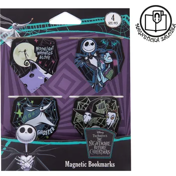 Školní batoh Magnetická záložka Colorino, Tim Burton 3, 4ks