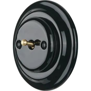 vypínač X-SITE RETRO vypínač páčkový kov černý s rámečkem