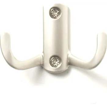 Věšák 770389 dvojháček kov - satén nikl (Nástěnný dvojháček v povrchu satén nikl. Vhodné řešení pro nábytek v interiéru.)