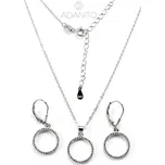 Stříbrná souprava kolečka se zirkony