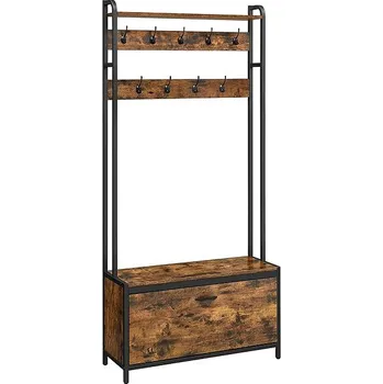 Věšák Songmics Vasagle Gregor Předsíňový věšák s botníkem hnědo-černý